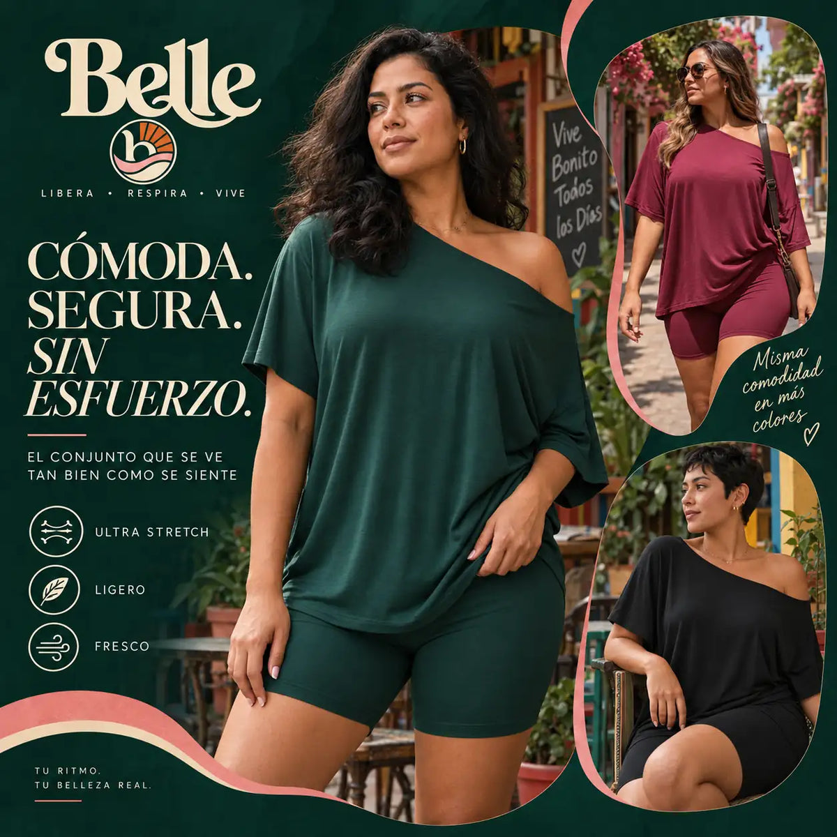 CONJUNTO AMATISTA: Escotado hombro