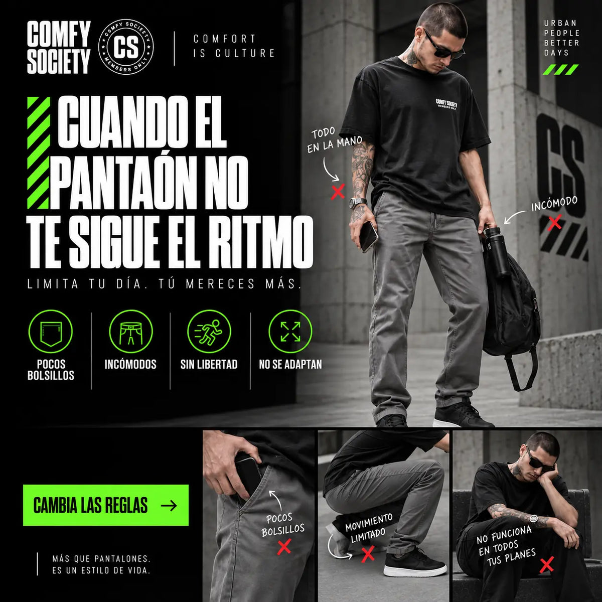 MOVE-CARGO men: Pantalon cargo. PAGA 1 Y LLEVA 2