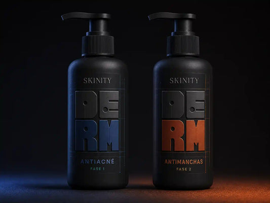 DERM MEN: Tratamiento contra el acne corporal. Jabón antiacné + Jabón anti manchas.